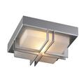 Plc 13W One Light Outdoor Frost Glass Fixture Piccolo Collection, Silver 8026SLLED